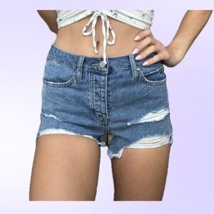 RSQ Denim Ripped Shorts in Vintage High Rise